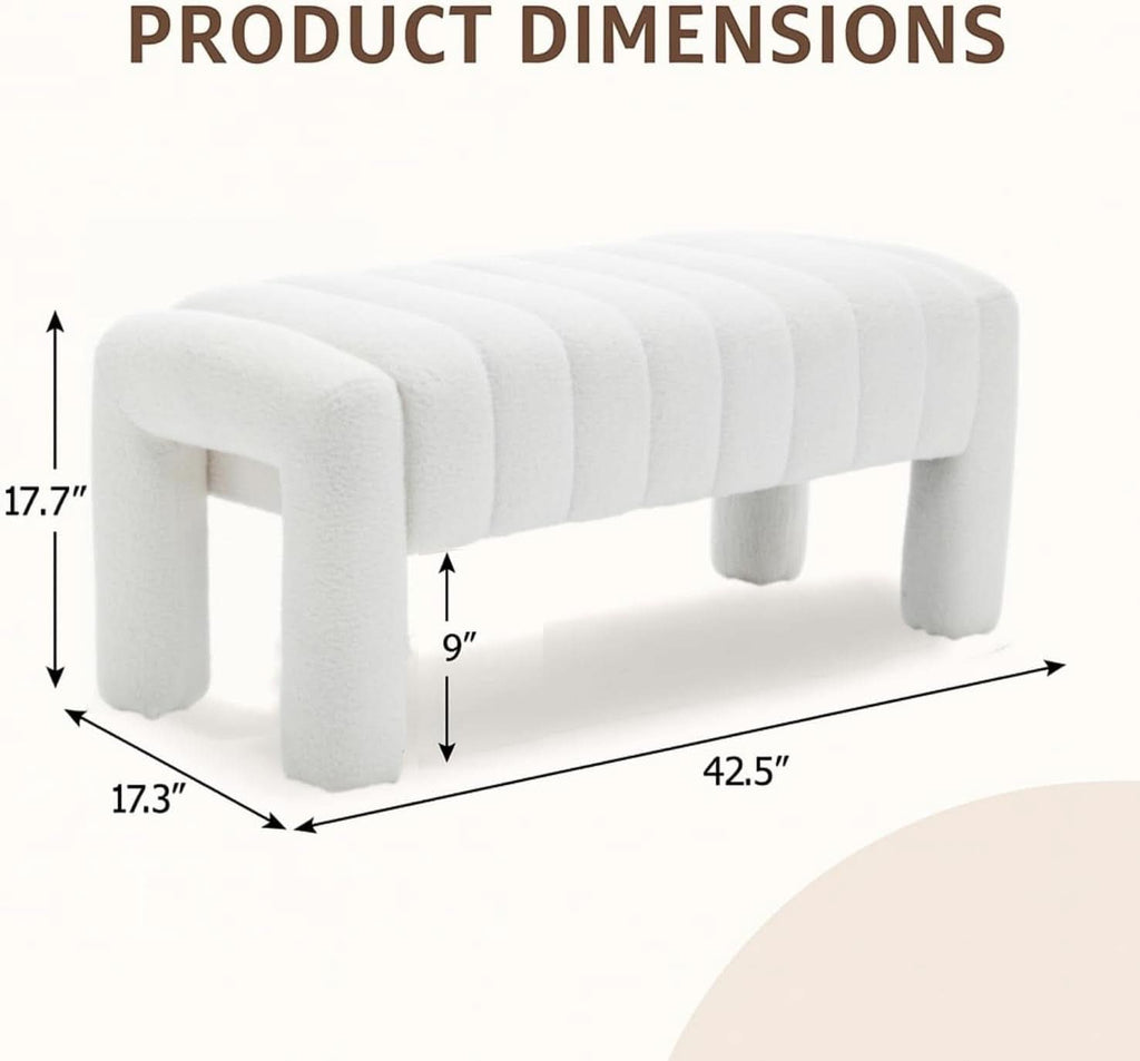 Upholstered Bouclé Accent Bench