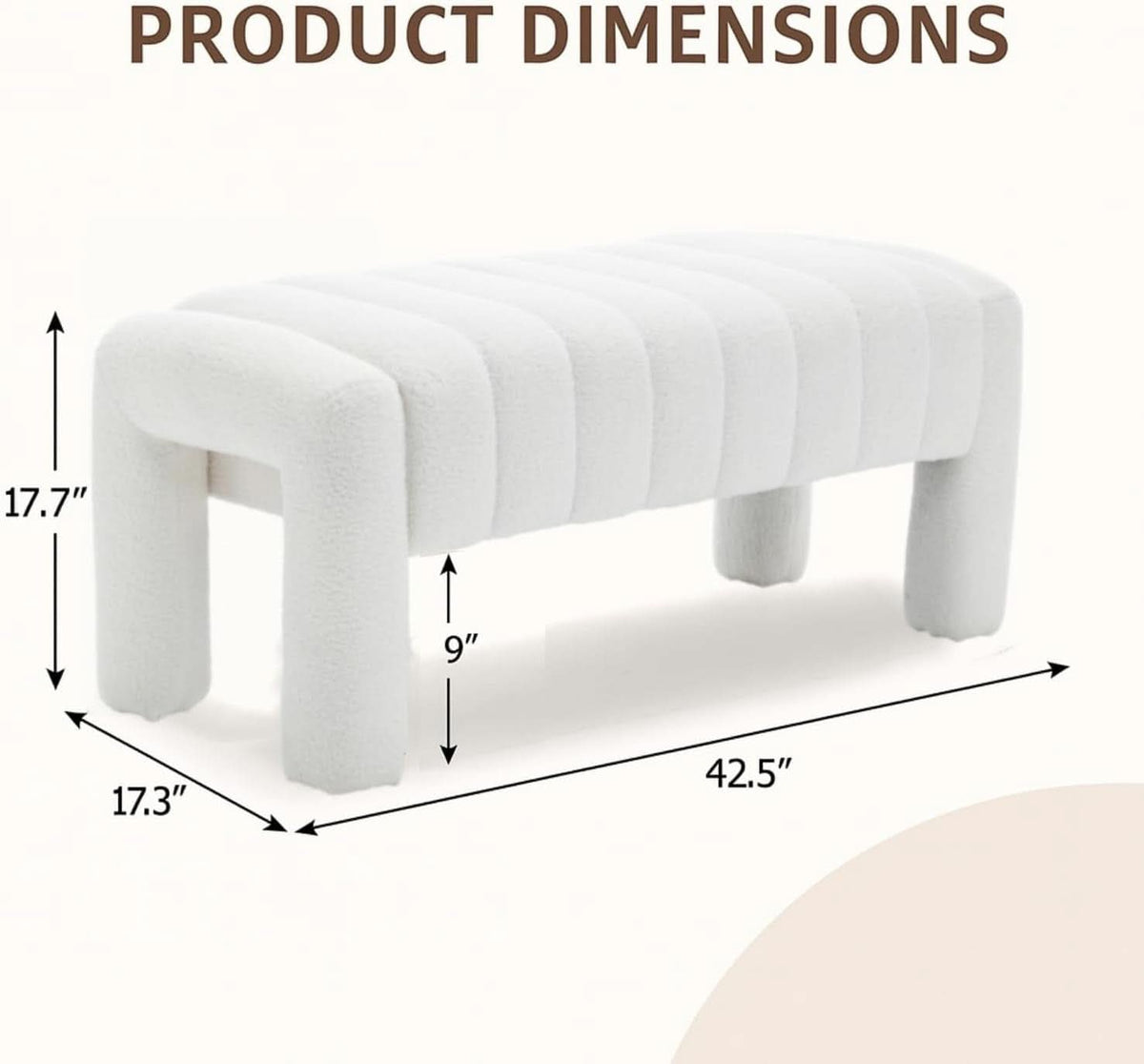 Upholstered Bouclé Accent Bench