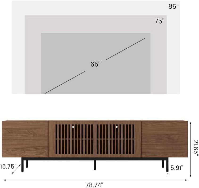 Solid Wood Walnut Media Console