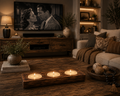 Hand-Carved Farmhouse Dough Bowl Soy Candle