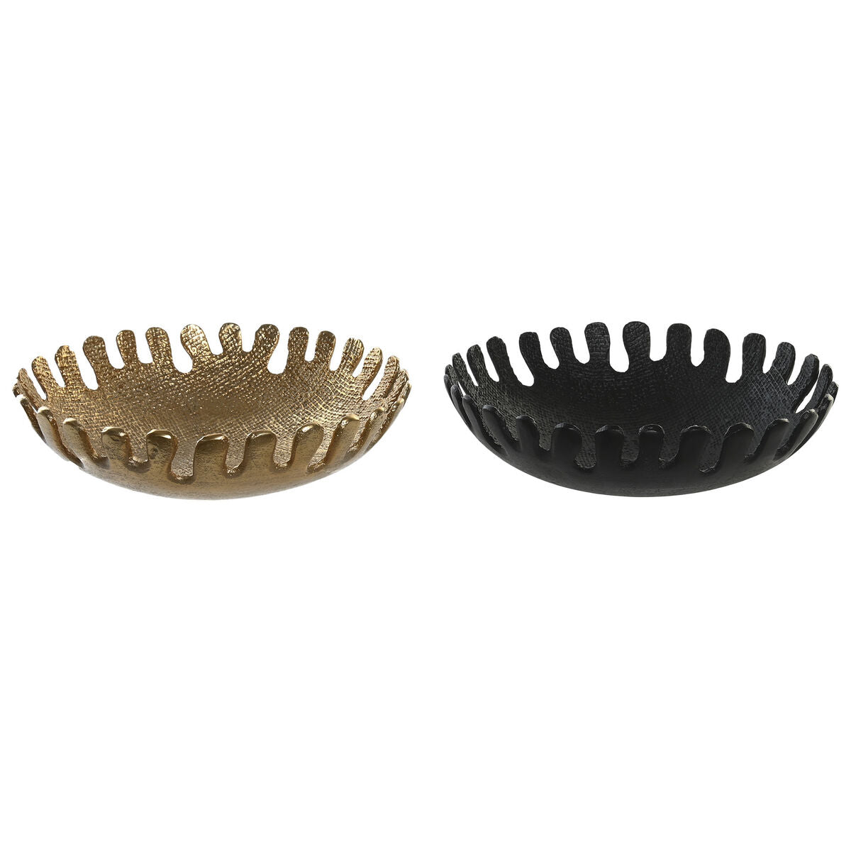 Centerpiece DKD Home Decor Black Golden Aluminium 32 x 32 x 9 cm (2 Units)-0