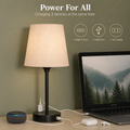 Mini Bedside Lamps With USB C And AC Outlets Set of 2