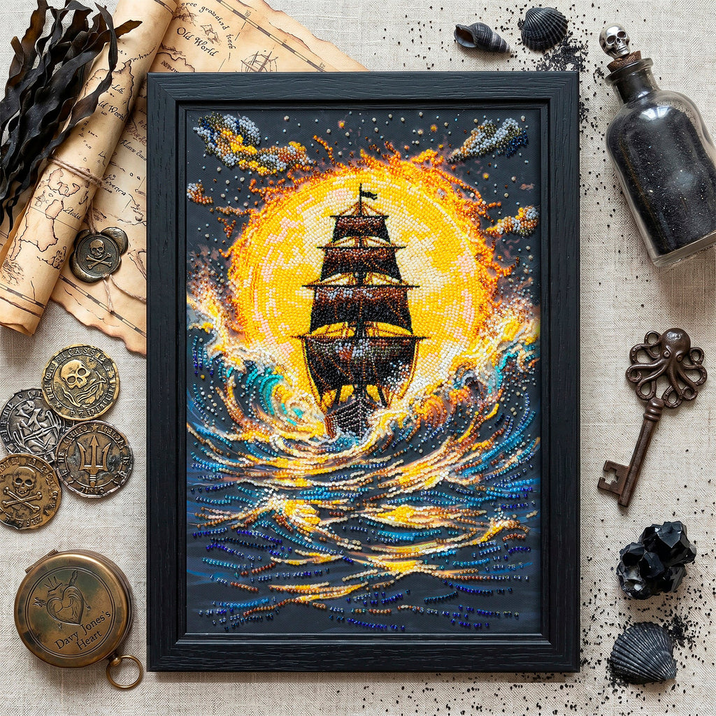 Under a Blazing Sun Bead Embroidery Kit – Maritime Scene