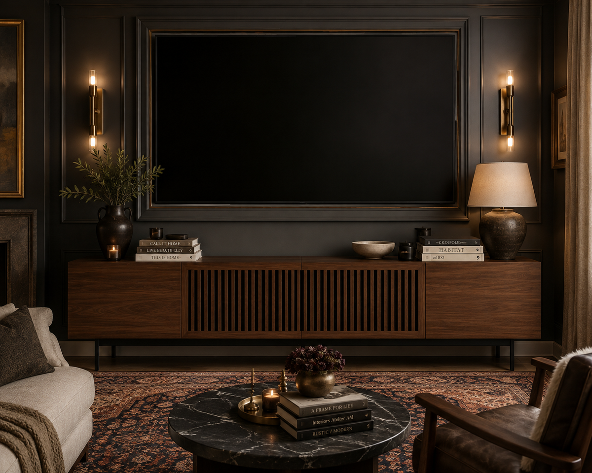 Solid Wood Walnut Media Console