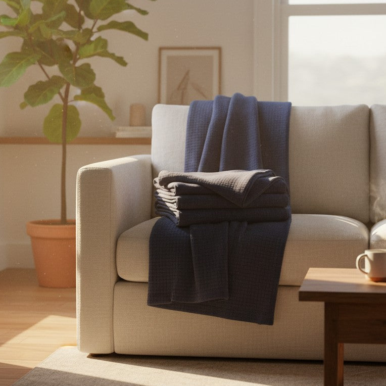 Grid Pattern Fleece Blankets