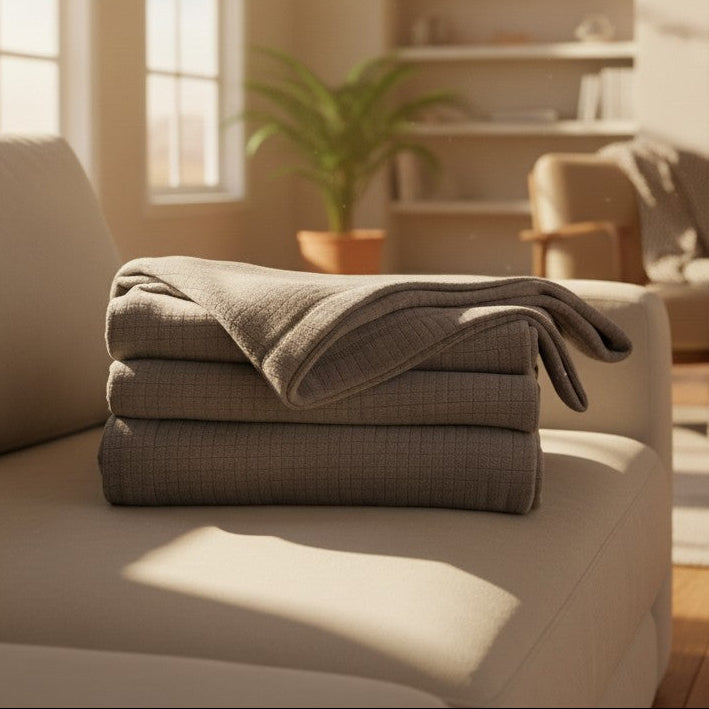Grid Pattern Fleece Blankets