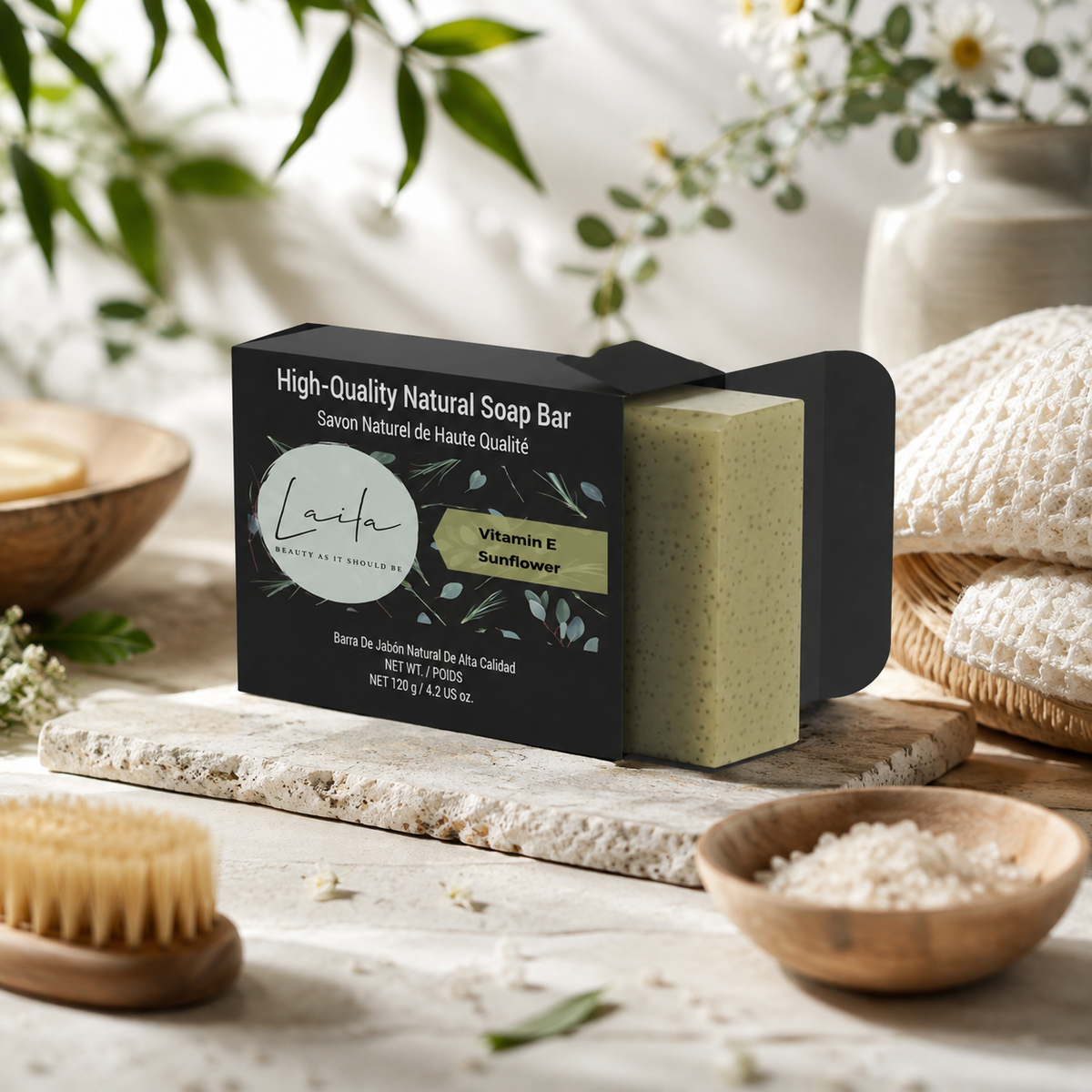 Natural Sunflower Goat Milk Botanical Soap Bar