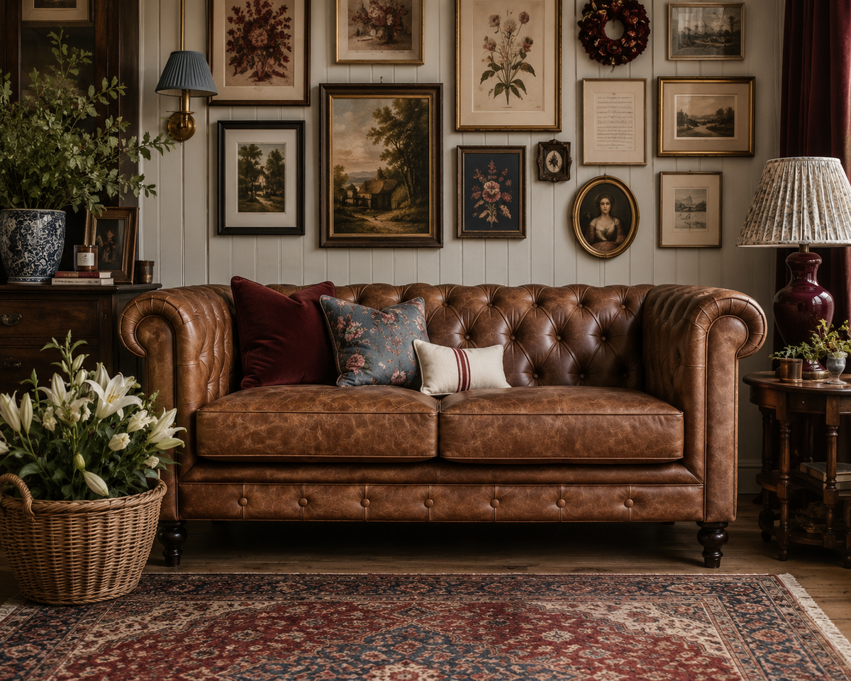 Heritage Leather Two-Seater Sofa
