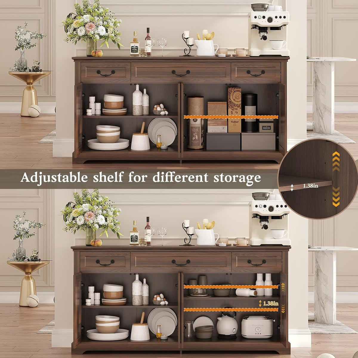 Walnut Farmhouse Sideboard