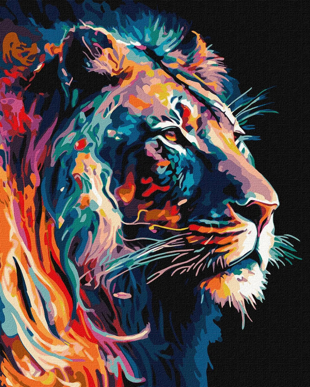 Graceful Lion with Extra Metallic Paints Painting by Numbers Kit