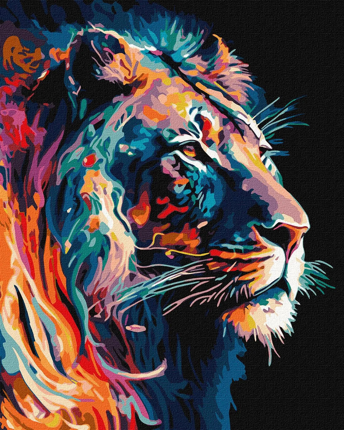 Graceful Lion with Extra Metallic Paints Painting by Numbers Kit